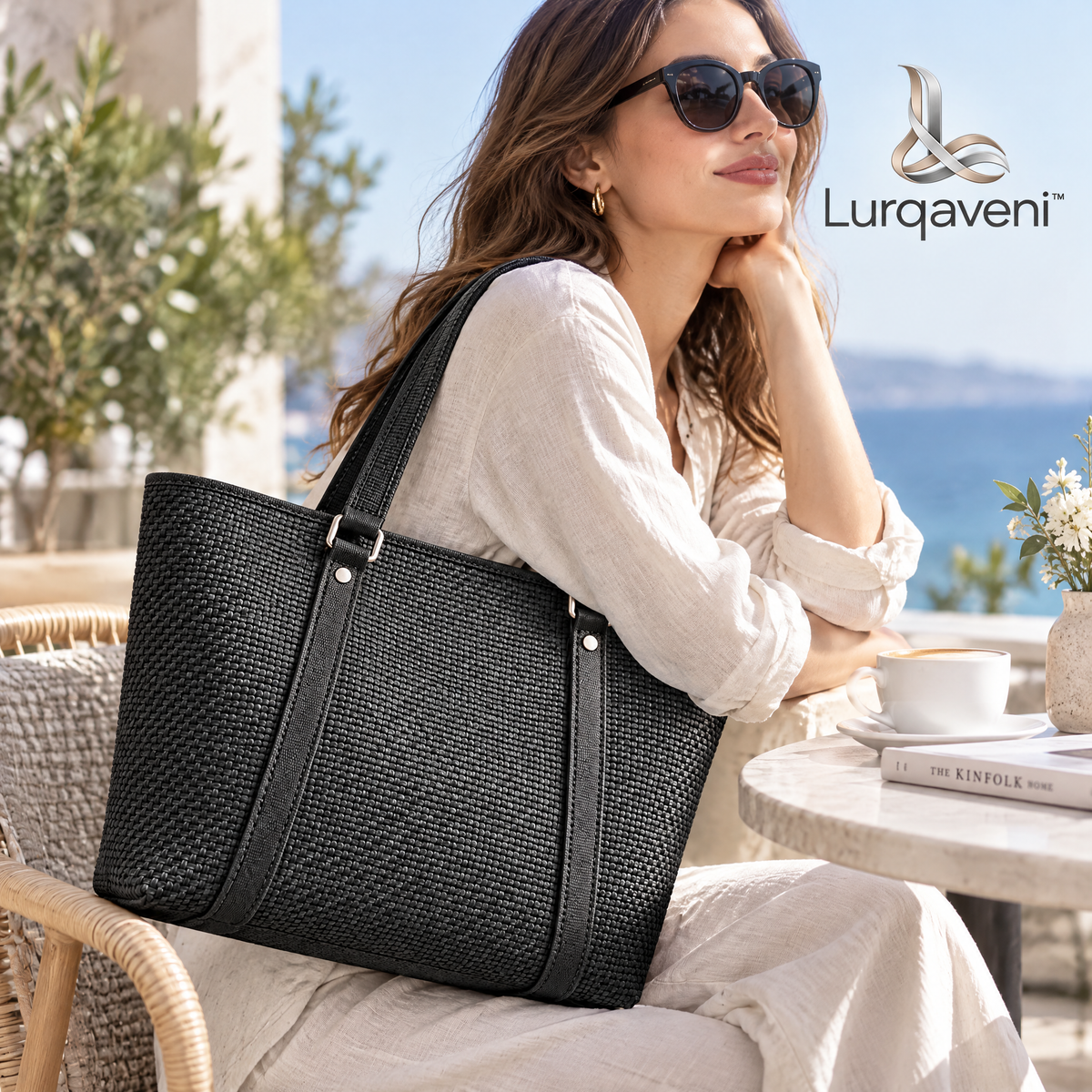 Lurqaveni™ Charcoal Woven Tote — view 2