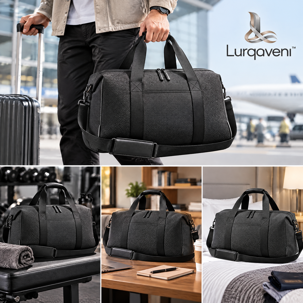 Lurqaveni™ Charcoal Weekend Duffel — view 2