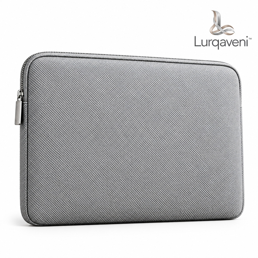 Lurqaveni™ Silver-Gray Laptop Sleeve — view 4