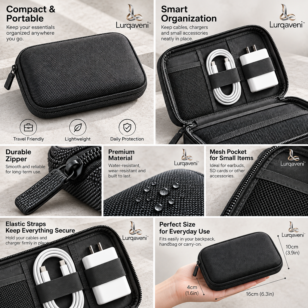 Lurqaveni™ Graphite Tech Organizer — view 3