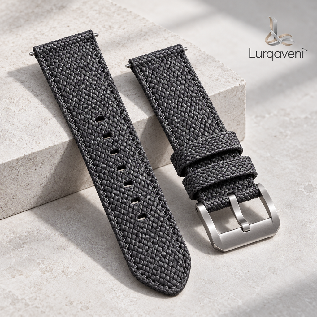 Lurqaveni™ Graphite Woven Watch Strap — view 1