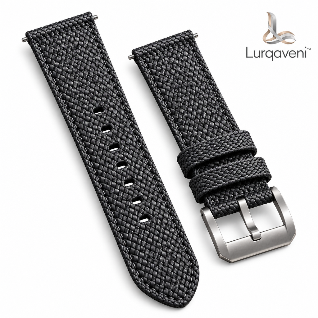 Lurqaveni™ Graphite Woven Watch Strap — view 4
