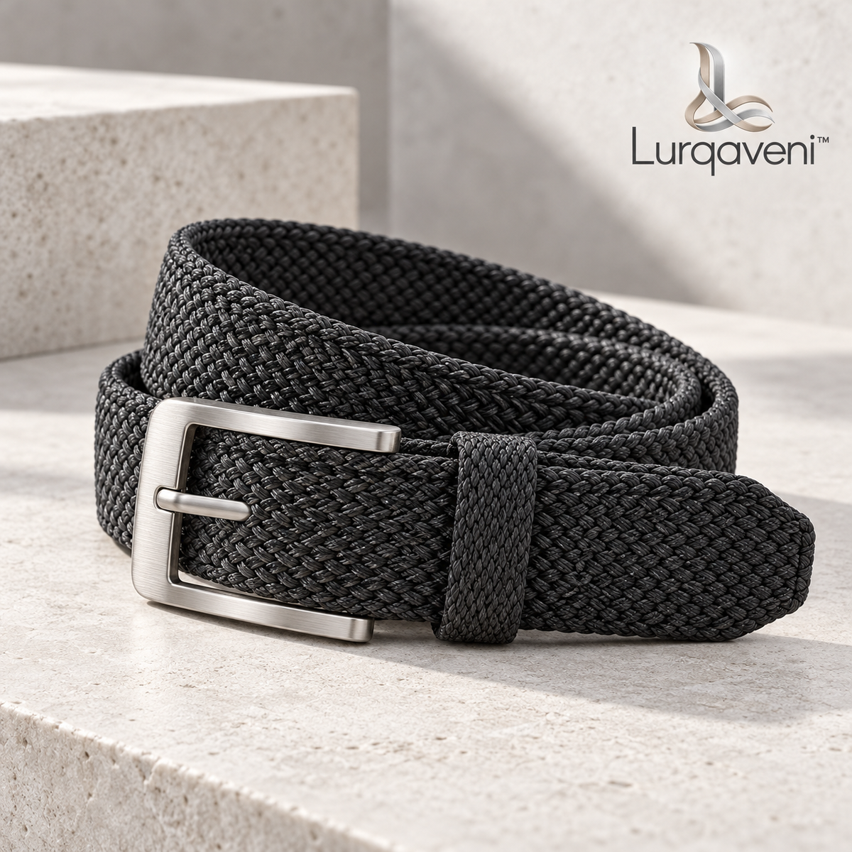 Lurqaveni™ Charcoal Woven Belt — view 1
