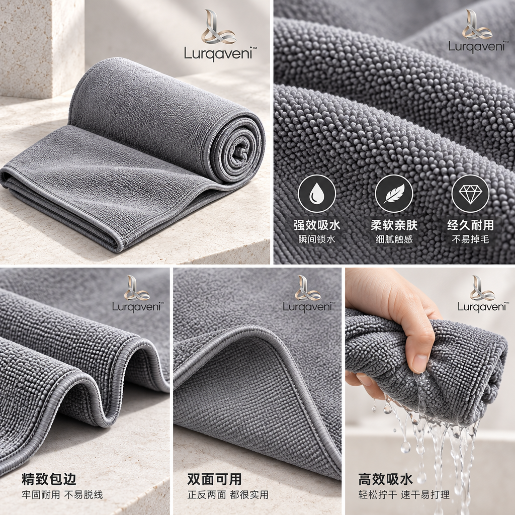 Lurqaveni™ Silver-Gray Sport Towel — view 3