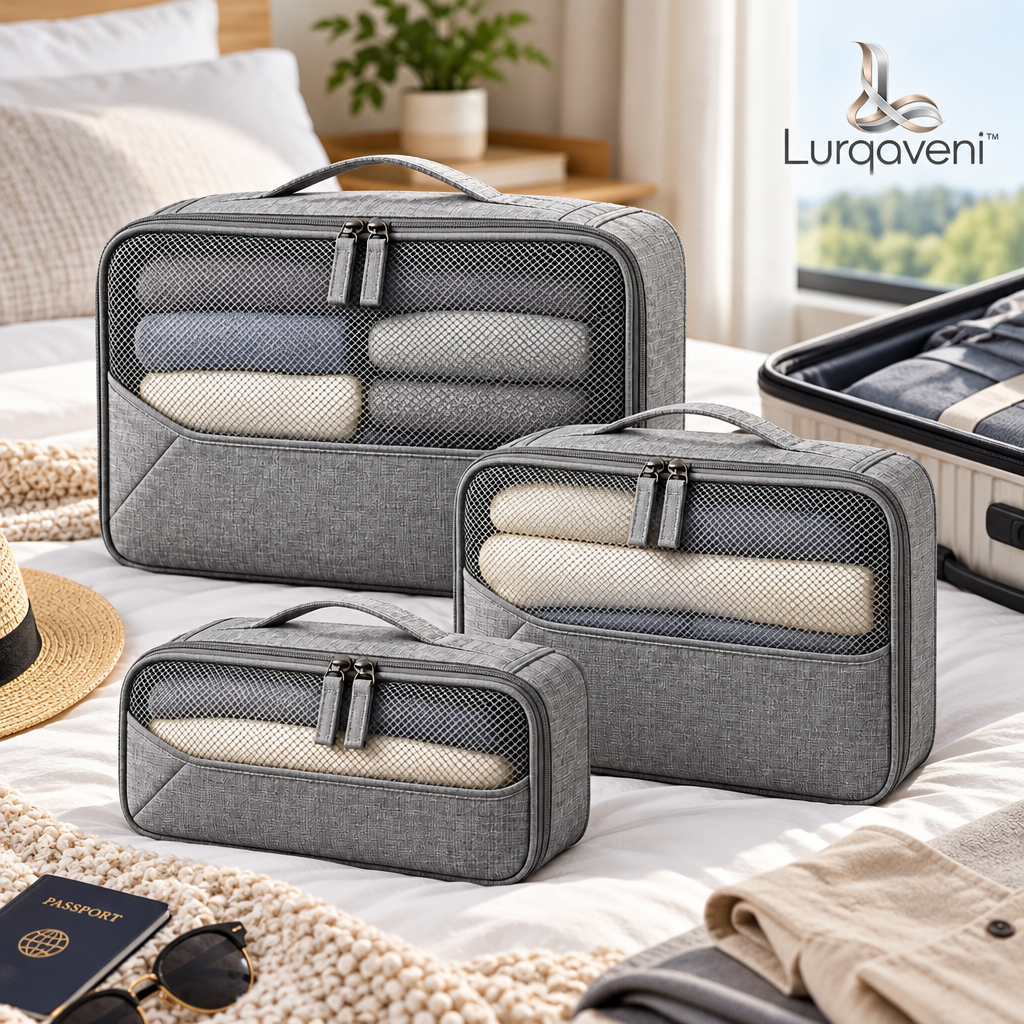 Lurqaveni™ Gray Packing Cubes — Set of 3 — view 2