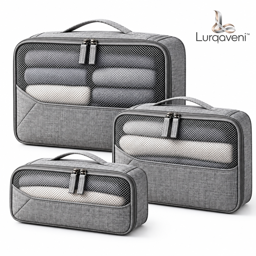 Lurqaveni™ Gray Packing Cubes — Set of 3 — view 4