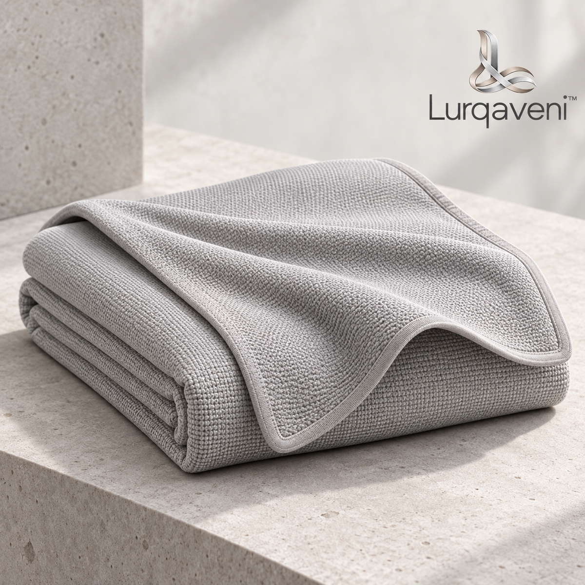 Lurqaveni™ Stone-Gray Travel Blanket — view 1