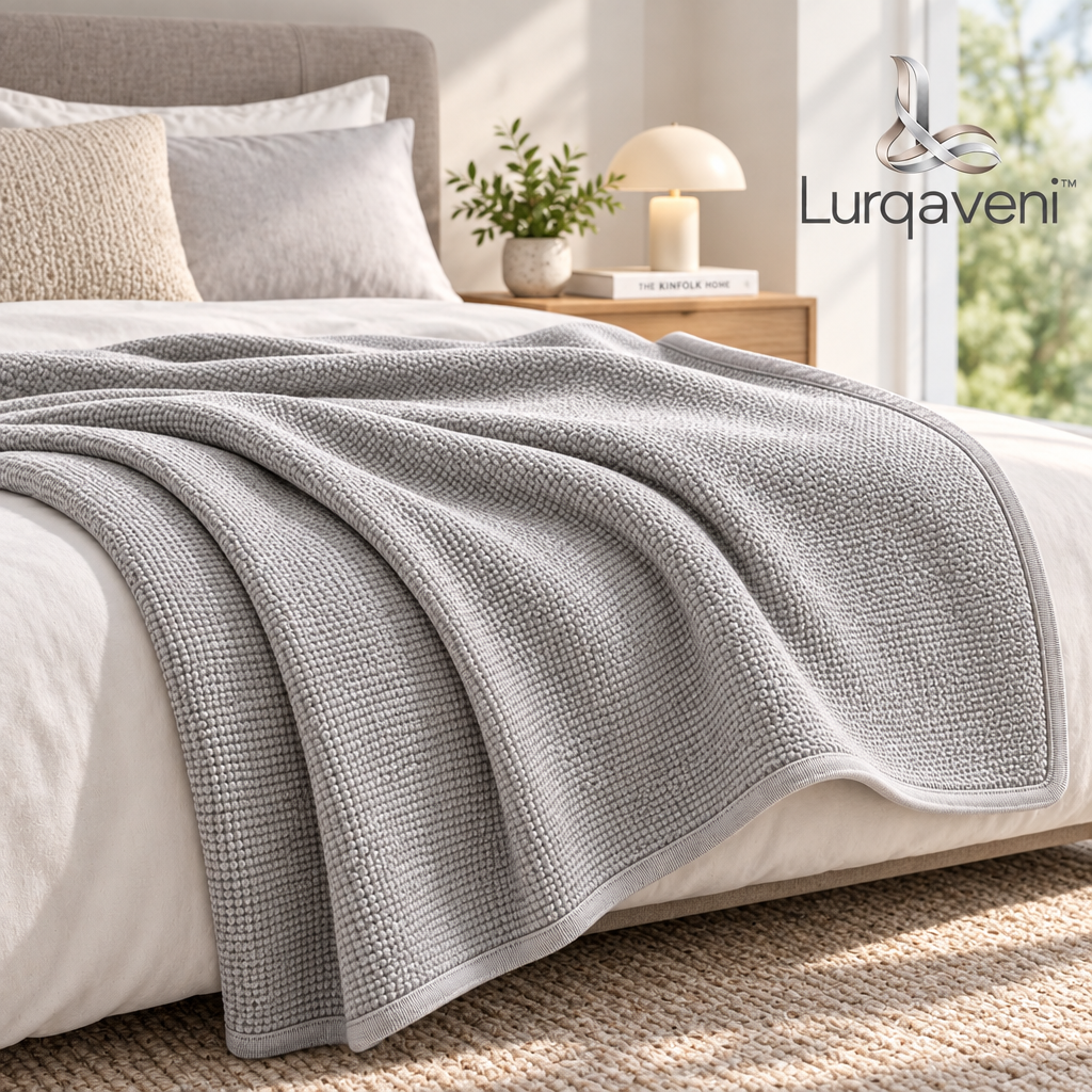 Lurqaveni™ Stone-Gray Travel Blanket — view 2