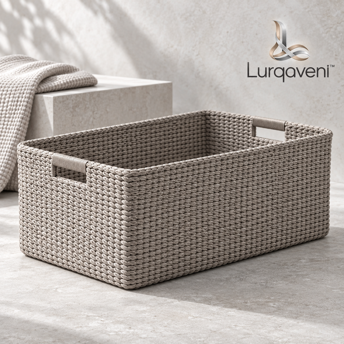 Lurqaveni™ Gray Woven Storage Basket — view 1