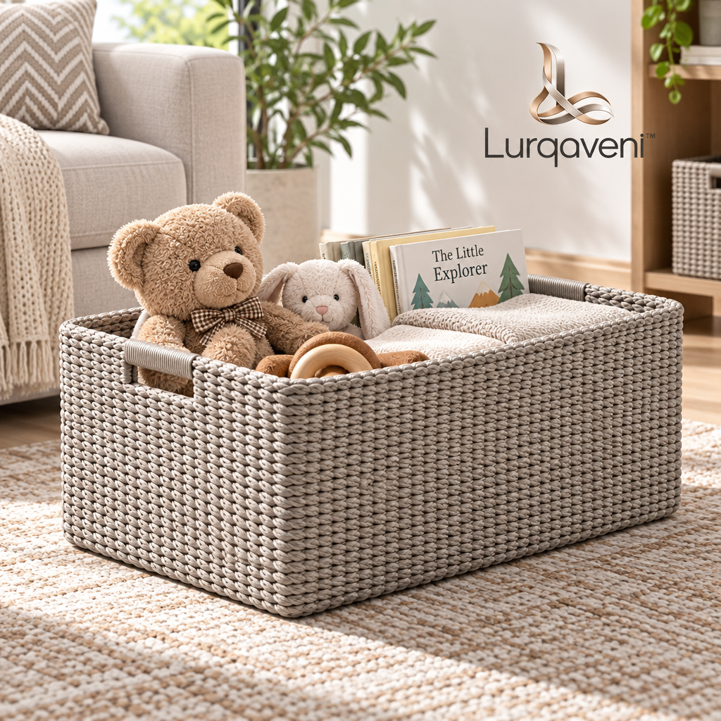 Lurqaveni™ Gray Woven Storage Basket — view 2